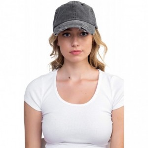 Baseball Caps Baseball Cap Men Women Hat - Unisex 100% Cotton Plain Pigment Dyed - Black - CG18DATC2NW $11.95