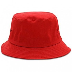 Bucket Hats Twill Bucket Hat (Various Size and Color) - Red - CK11B3EEA9Z $18.80