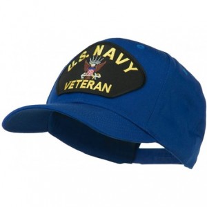 Baseball Caps US Navy Veteran Military Patched High Profile Cap - Royal - CI11M6KDKGZ $16.51