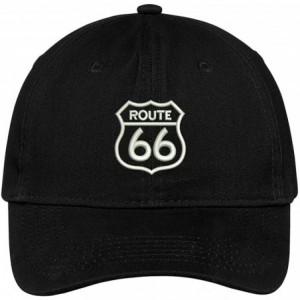 Baseball Caps Route 66 Embroidered Soft Crown 100% Brushed Cotton Cap - Black - CM17YTYNDUA $19.16