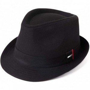 Fedoras 1920s 100% Wool Felt Homburg Gangster Fedora Manhattan Derby Hat Unisex 55-60CM - 91552_black - CW196ISTQ2S $21.65