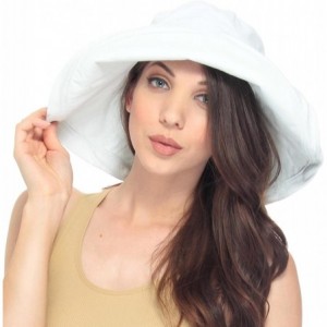 Sun Hats Sun Hat for Women UPF50+ Summer Beach Hat Wide Brim Foldable Bucket Hat - White - C1180337MN3 $25.82