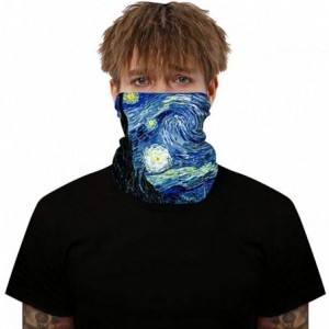 Balaclavas Bandana Face Mask Neck Gaiter- Dust Wind UV Protection Vivid 3D Mouth Cover for Women Men - Starry- Blue - CU197T0...