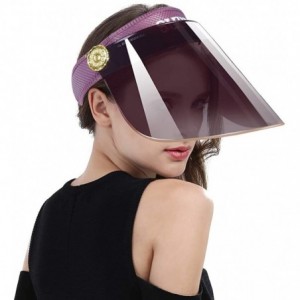 Visors Women Anti-UV Visor Hat UPF40+ Solar Sun Protection Headband Summer Cap - Purple - CD11W3E8Z6T $25.42