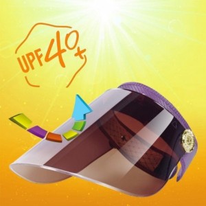 Visors Women Anti-UV Visor Hat UPF40+ Solar Sun Protection Headband Summer Cap - Purple - CD11W3E8Z6T $52.91