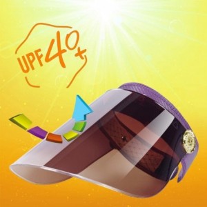 Visors Women Anti-UV Visor Hat UPF40+ Solar Sun Protection Headband Summer Cap - Purple - CD11W3E8Z6T $25.42