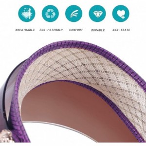 Visors Women Anti-UV Visor Hat UPF40+ Solar Sun Protection Headband Summer Cap - Purple - CD11W3E8Z6T $52.91