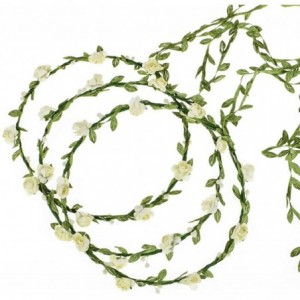 Headbands Girls Flower Crown Wreath Headband Garland Headbands Photography Prop - 3 Ivory - CY18GC3ASMC $10.87