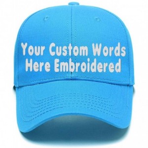 Baseball Caps DIY Embroidered Baseball Hat-Custom Personalized Trucker Cap-Add Text(Single Or Double Line) - Light Blue - CS1...