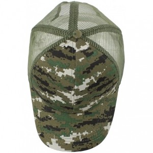 Baseball Caps Profile Baseball Trucker Adjustable Outdoor - Camouflage + Green Grid - CQ184K0OKKS $10.63