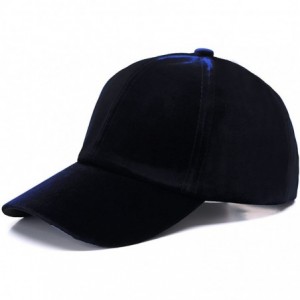 Baseball Caps Unisex Crushed Velvet Basketball Cap Adjustable Sports Hat - Blue - CD17YII2TIL $9.58
