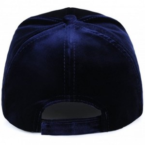 Baseball Caps Unisex Crushed Velvet Basketball Cap Adjustable Sports Hat - Blue - CD17YII2TIL $9.58