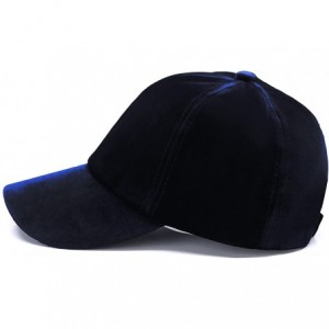 Baseball Caps Unisex Crushed Velvet Basketball Cap Adjustable Sports Hat - Blue - CD17YII2TIL $9.58