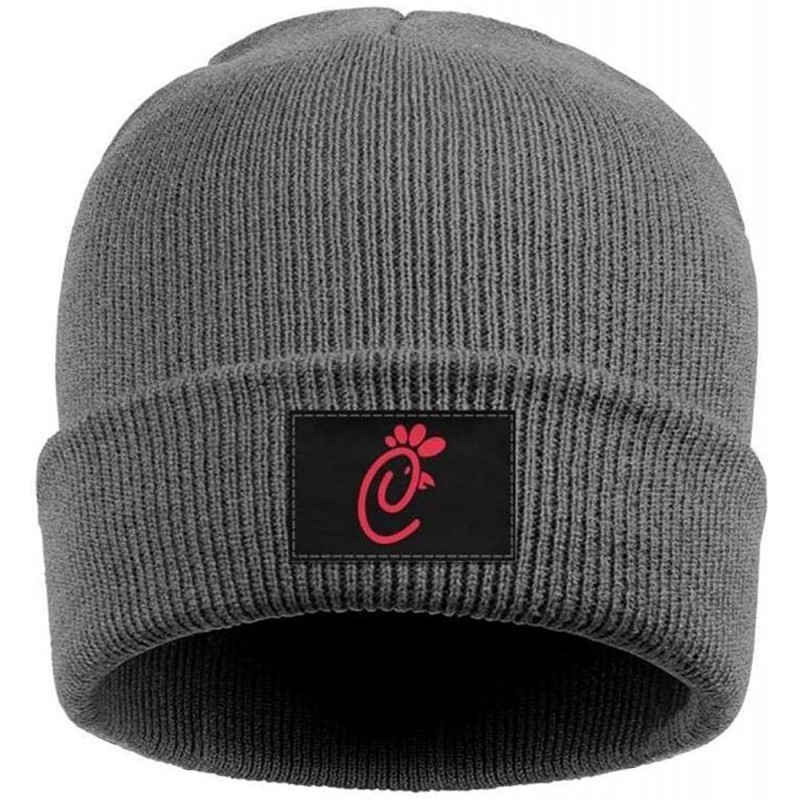 Skullies & Beanies Fine Knit Chick-fil-A-Logo- Beanie Skull Hats Vintage Knit Cap - Gray-44 - C718Q5NELEL $19.55