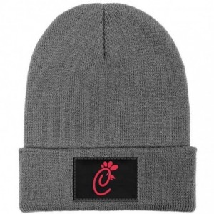 Skullies & Beanies Fine Knit Chick-fil-A-Logo- Beanie Skull Hats Vintage Knit Cap - Gray-44 - C718Q5NELEL $19.55