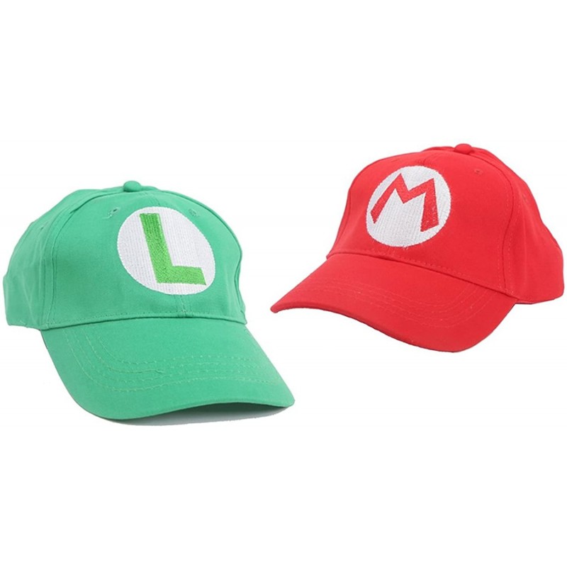 Baseball Caps Super Mario Bros Hat Baseball Caps Anime Cosplay Accessories Cap Red/Green - Red+ Green - CS18X9UREAI $12.04