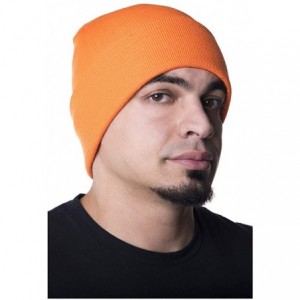 Skullies & Beanies 100% Wool Hats for Men and Women - Beanie Caps for Winter- Sports Teams and More! - Safety Orange - CI11BR...