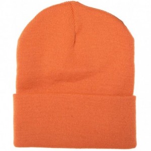 Skullies & Beanies 100% Wool Hats for Men and Women - Beanie Caps for Winter- Sports Teams and More! - Safety Orange - CI11BR...