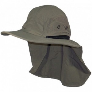 Sun Hats Men/Women Wide Brim Summer Hat with Neck Flap (One Size) - Olive - CI182I856C5 $28.25