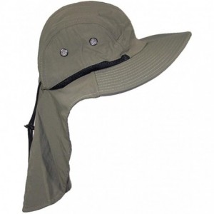 Sun Hats Men/Women Wide Brim Summer Hat with Neck Flap (One Size) - Olive - CI182I856C5 $27.19