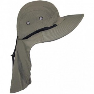 Sun Hats Men/Women Wide Brim Summer Hat with Neck Flap (One Size) - Olive - CI182I856C5 $13.42