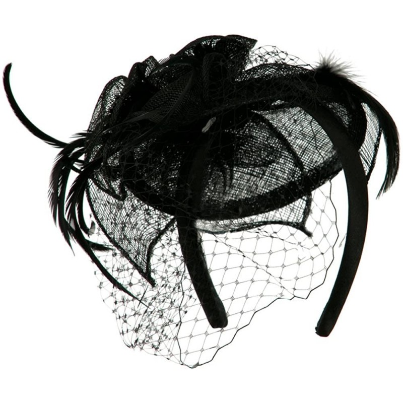 Headbands Sinamay Tear Drop Cocktail Hat - Black - C711C0N8077 $65.63