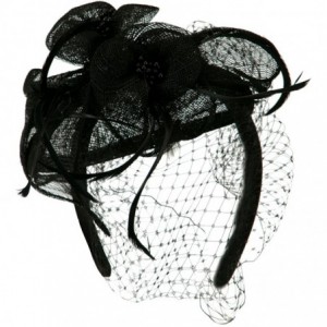 Headbands Sinamay Tear Drop Cocktail Hat - Black - C711C0N8077 $65.63