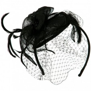 Headbands Sinamay Tear Drop Cocktail Hat - Black - C711C0N8077 $65.63