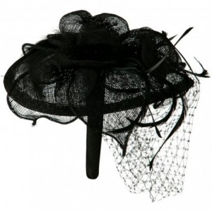 Headbands Sinamay Tear Drop Cocktail Hat - Black - C711C0N8077 $65.63