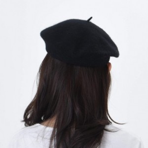 Berets Wool Beret Hat Warm Winter French Style KR9538 - Black - CU12NSK01M2 $22.23