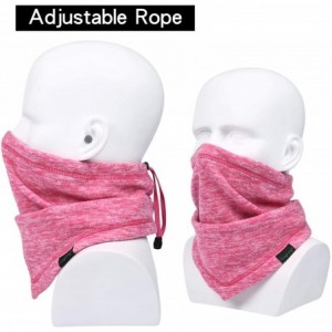 Balaclavas Neck Warmer Gaiter- Winter Thicken Soft Elastic Fleece Skiing Face Scarf Mask - Rose Red - CI18WTQ0XZ7 $9.45