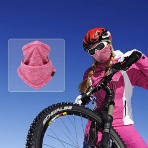 Balaclavas Neck Warmer Gaiter- Winter Thicken Soft Elastic Fleece Skiing Face Scarf Mask - Rose Red - CI18WTQ0XZ7 $9.45