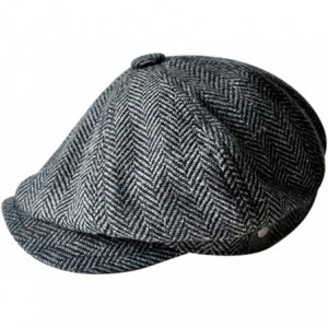 Newsboy Caps Mens Vintage Style 'Shelby' Cloth Cap Hat Twill Cabbie Hat Newsboy - Black - CV12DNKWT3B $13.02