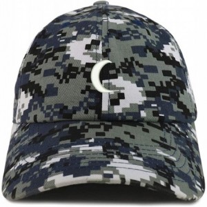 Baseball Caps Crescent Moon Embroidered Soft Low Profile Adjustable Cotton Cap - Navy Digital Camo - CV18TWHZEKG $38.04