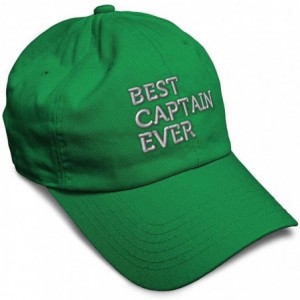 Baseball Caps Custom Soft Baseball Cap Best Captain Ever Embroidery Dad Hats for Men & Women - Kelly Green - CX18AAZ57C6 $14.16