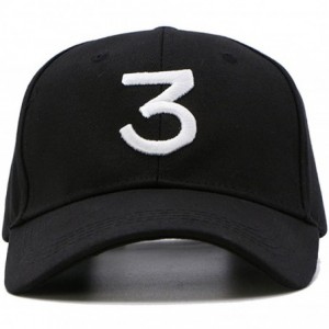 Baseball Caps Number 3 Baseball Cap Embroidered Adjustable Chance The Rapper Hip Hop Hats - Black+khaki+red - CI1899Q2XQW $20.75