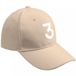 Baseball Caps Number 3 Baseball Cap Embroidered Adjustable Chance The Rapper Hip Hop Hats - Black+khaki+red - CI1899Q2XQW $34.43