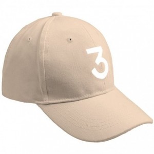 Baseball Caps Number 3 Baseball Cap Embroidered Adjustable Chance The Rapper Hip Hop Hats - Black+khaki+red - CI1899Q2XQW $20.75