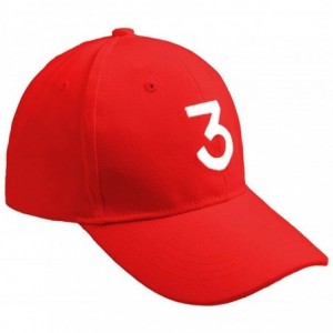 Baseball Caps Number 3 Baseball Cap Embroidered Adjustable Chance The Rapper Hip Hop Hats - Black+khaki+red - CI1899Q2XQW $20.75