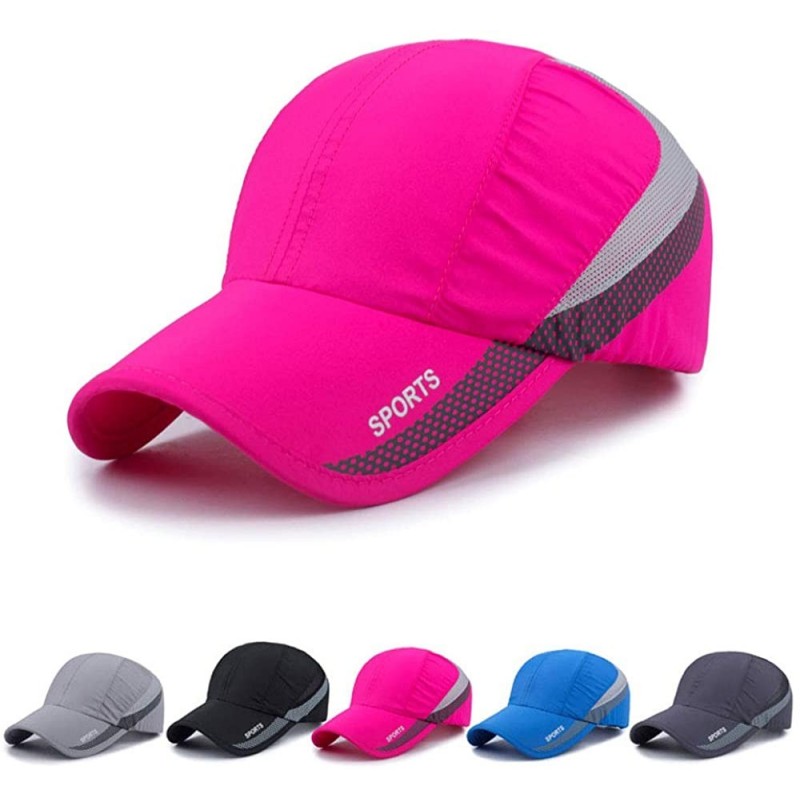 Baseball Caps Quick Drying Sport Baseball Cap Unisex Lightweight Running Hat Outdoor Mesh UV Protection Sun Hat - 1-rose - CI...