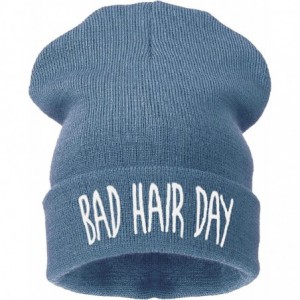 Skullies & Beanies Beanie Hat Women Men Winter Warm Black Bad Hair Day Oversized - Bad Hair Day Gray White - CK11HM7V6HR $14.97