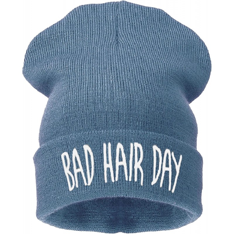 Skullies & Beanies Beanie Hat Women Men Winter Warm Black Bad Hair Day Oversized - Bad Hair Day Gray White - CK11HM7V6HR $14.97