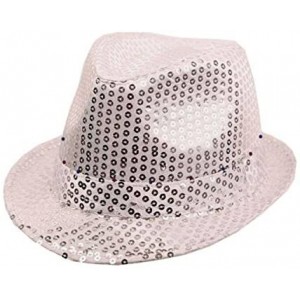 Fedoras LED Light Up Flashing Fedora Hat (Grey) - Grey - C718AAHWKQW $9.59