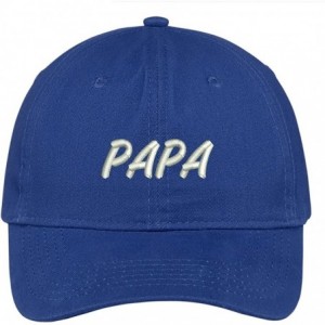 Baseball Caps Papa Embroidered Soft Crown 100% Brushed Cotton Cap - Royal - CZ17YTWR93S $20.61