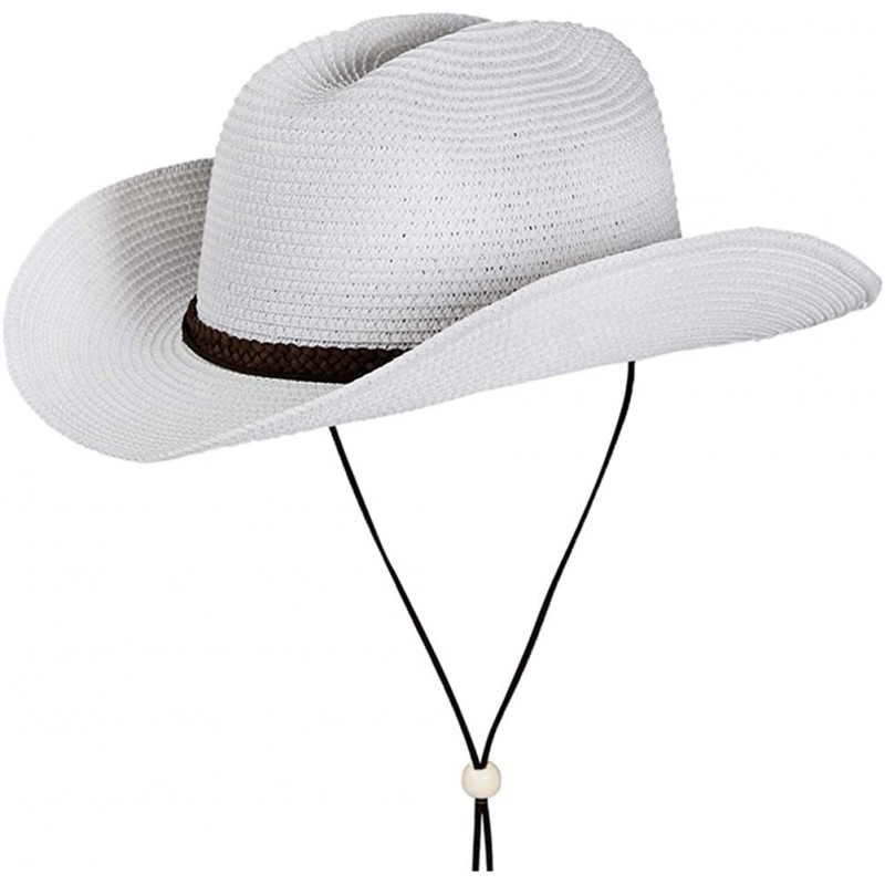 Cowboy Hats Cowboy Fedora Summer Western Costume - A2-white - C918R0Z5K9E $24.39