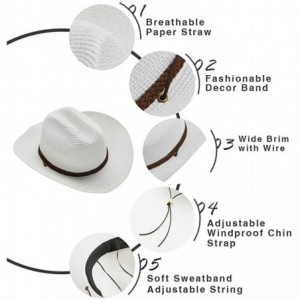 Cowboy Hats Cowboy Fedora Summer Western Costume - A2-white - C918R0Z5K9E $24.39