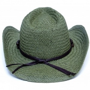 Cowboy Hats Old Stone Straw Cowboy Cowgirl Hat for Men Women Wide Brim Sun Hat Western Style - Chloe Sage - CH18U4YAIRK $20.30