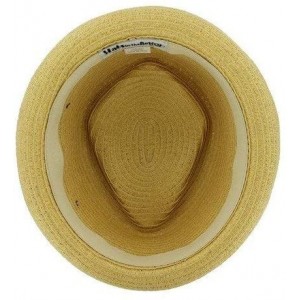 Fedoras Belfry Men/Women Summer Straw Pork Pie Trilby Fedora Hat in Blue- Tan- Black - Natural - CS18CT4Z37E $85.72