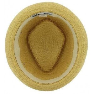 Fedoras Belfry Men/Women Summer Straw Pork Pie Trilby Fedora Hat in Blue- Tan- Black - Natural - CS18CT4Z37E $31.53