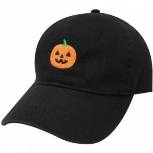 Baseball Caps Halloween Pumpkin Cotton Baseball Dad Caps - Black - CT12M1OAE5J $9.48